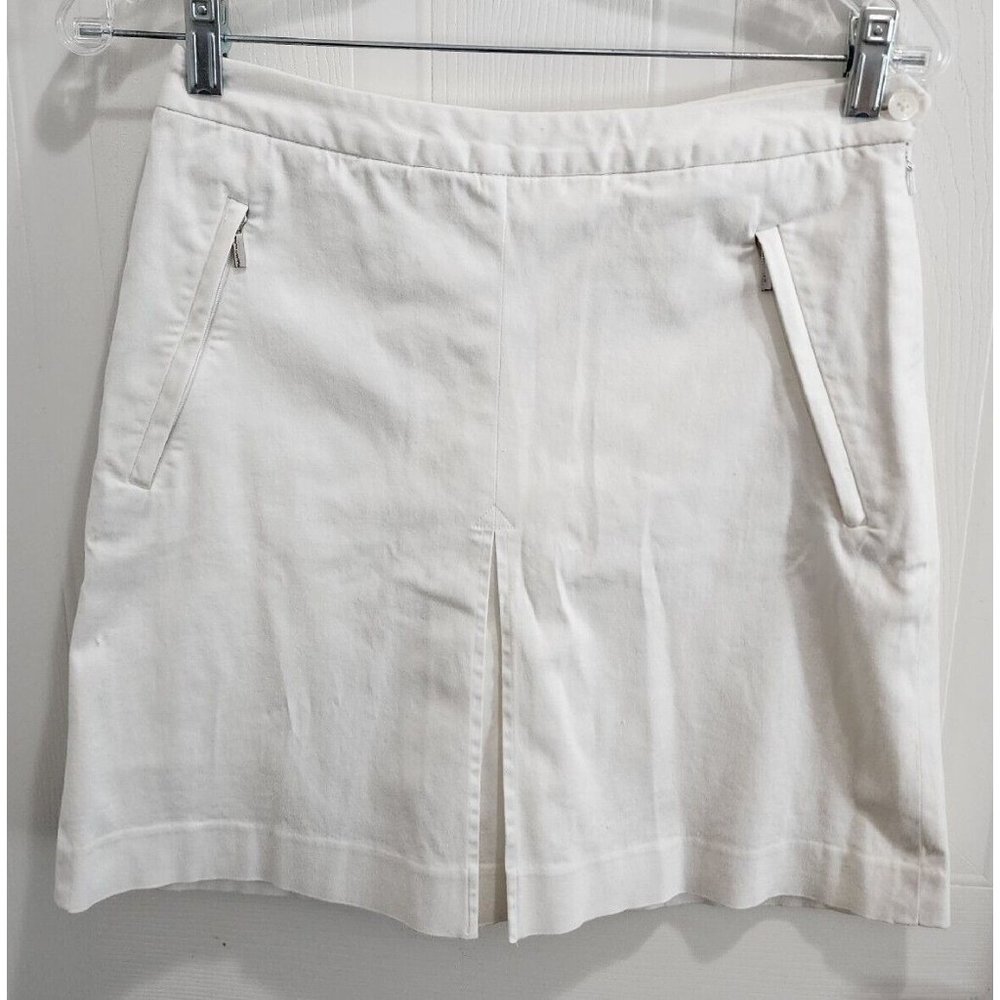 Ralph Lauren Golf Women's Skort Skirtโ Stretch Pockets Zip Solid White Size 6